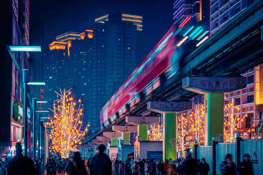 九龍坡區(qū)夜色華美。陳林?jǐn)z