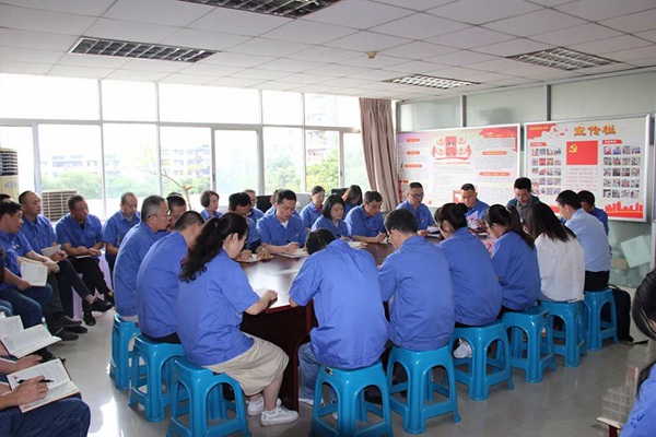 西計(jì)公司主題黨日活動(dòng)深入開展“十個(gè)如何”大討論。重慶機(jī)電集團(tuán)供圖