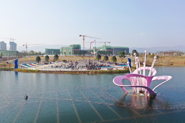 三合湖濕地公園“墊江之眼”。墊江縣委宣傳部供圖