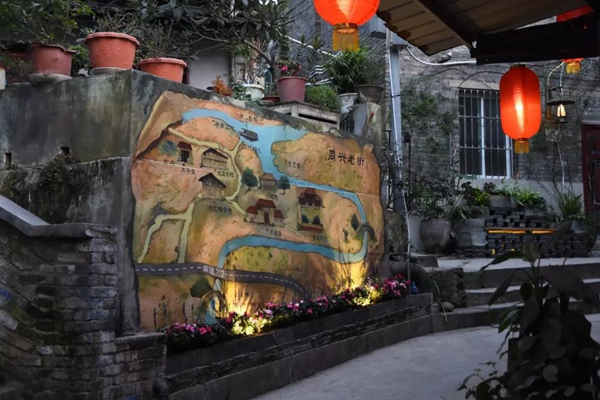 北碚區(qū)同興老街歷史文化街區(qū)入口導(dǎo)覽圖。北碚區(qū)融媒體中心供圖