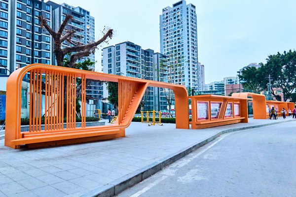 建筑村新建的社區(qū)活動空間。九龍城市更新公司供圖