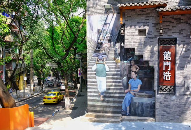 新近亮相的龍門(mén)浩老街。郭旭攝