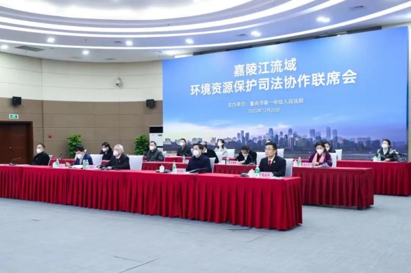 嘉陵江流域環(huán)境資源保護(hù)司法協(xié)作聯(lián)席會(huì)現(xiàn)場(chǎng)。重慶一中法院供圖