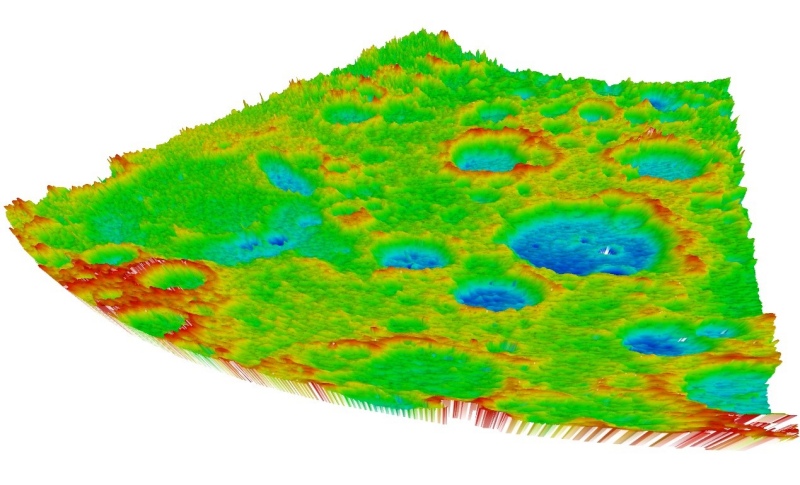國(guó)內(nèi)首張?jiān)虑颦h(huán)形山地基雷達(dá)三維圖像。北理工重慶創(chuàng)新中心供圖