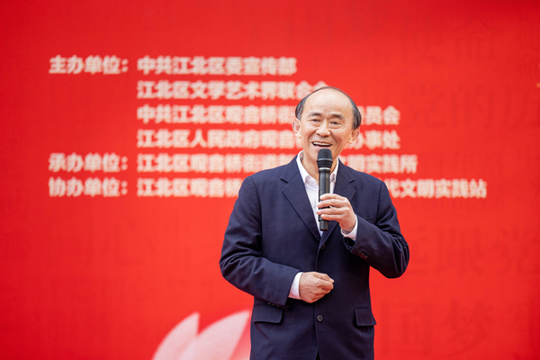 老馬現(xiàn)場(chǎng)宣講。江北區(qū)委宣傳部供圖