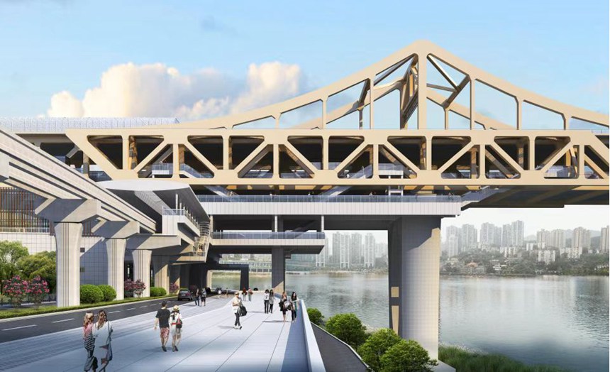 重慶軌道交通10號線曾家?guī)r站效果圖。重慶軌道集團供圖