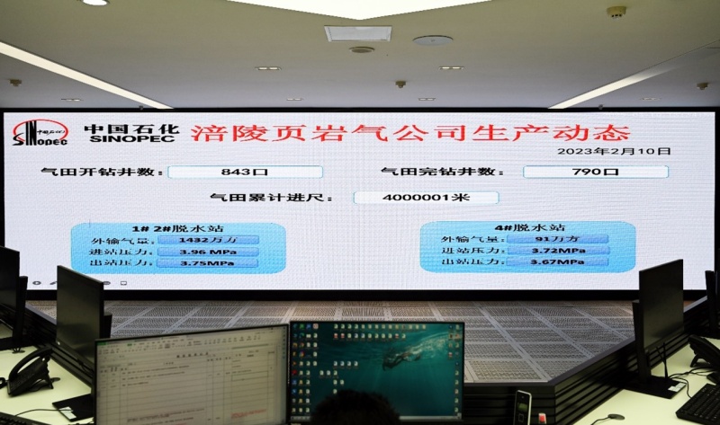 涪陵頁巖氣田鉆井進(jìn)尺突破400萬米。涪陵頁巖氣公司供圖