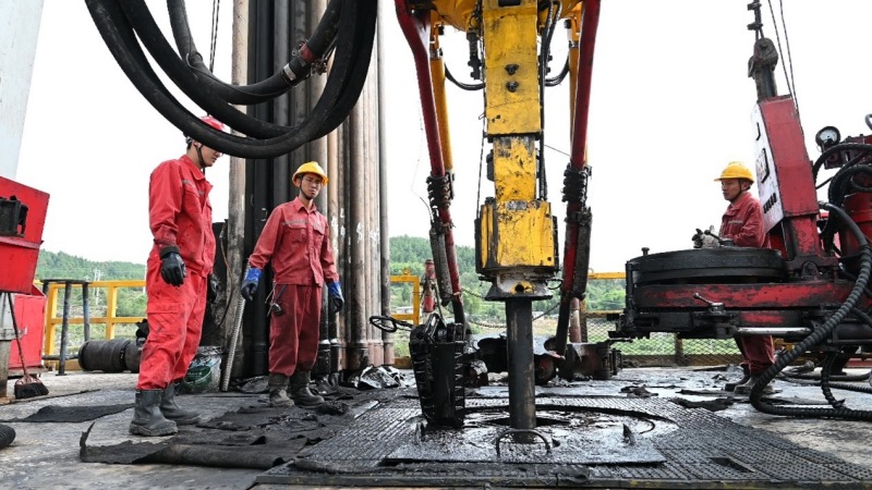 涪陵頁巖氣田焦頁18-S10HF井鉆井施工。涪陵頁巖氣公司供圖