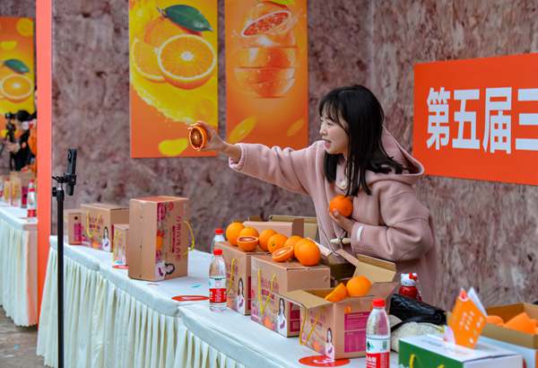 譚裕薰進(jìn)行直播帶貨。付作橋攝