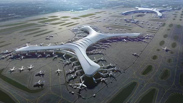 重慶江北國(guó)際機(jī)場(chǎng)T3B航站樓效果圖。渝北區(qū)網(wǎng)信辦供圖