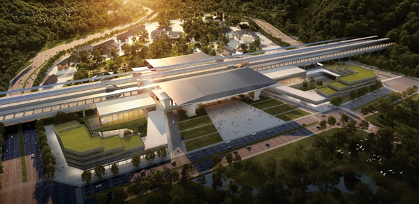 大足石刻站建成后效果圖。大足區(qū)網(wǎng)信辦供圖