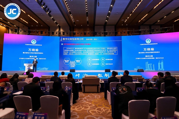 重慶郵電大學(xué)經(jīng)濟(jì)管理學(xué)院院長萬曉榆作主題演講。重慶市人力社保局供圖