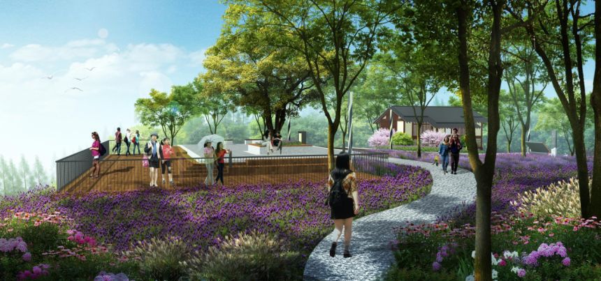 臨崖觀景區(qū)效果圖。重慶空港新城開發(fā)建設(shè)有限公司供圖