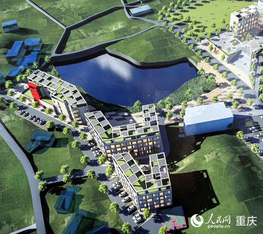 中國農(nóng)業(yè)科學(xué)院蔬菜花卉研究所西南研發(fā)中心效果圖。人民網(wǎng)記者 劉政寧攝