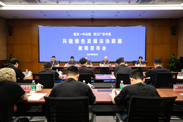 新聞發(fā)布會現(xiàn)場。重慶一中法院供圖
