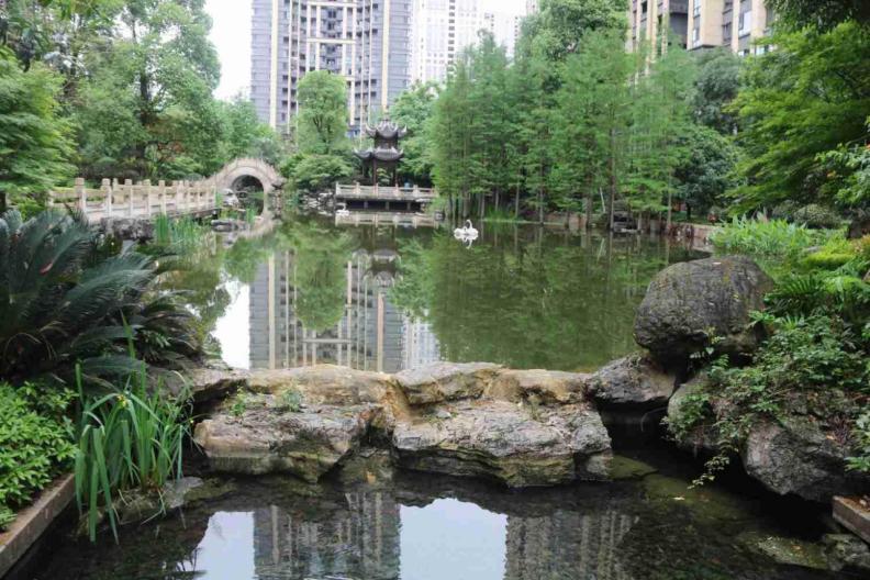 新鷗鵬江北嘴教育城小區(qū)內(nèi)景。新鷗鵬物業(yè)供圖