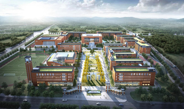 四川外國(guó)語(yǔ)大學(xué)重慶科學(xué)城中學(xué)校效果圖。重慶高新區(qū)教育事務(wù)中心供圖