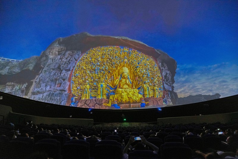 大足石刻8K球幕電影。大足石刻研究院供圖