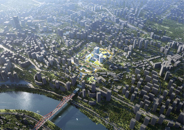 長安三工廠片區(qū)城市更新項(xiàng)目效果圖。江北城開集團(tuán)供圖