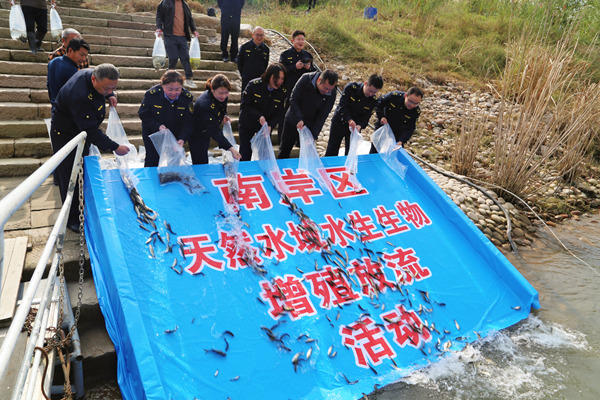 南岸區(qū)增殖放流魚苗19萬尾。唐文蕤攝