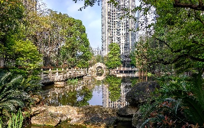 新鷗鵬江北嘴教育城小區(qū)內(nèi)景。新鷗鵬物業(yè)供圖