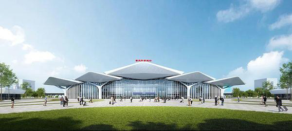 重慶科學(xué)城高鐵站效果圖。重慶國際物流樞紐園區(qū)供圖