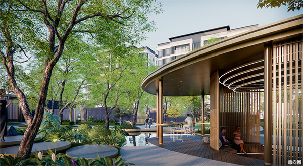 下沉式會(huì)藝術(shù)會(huì)客廳意向圖。中建·光嶼供圖