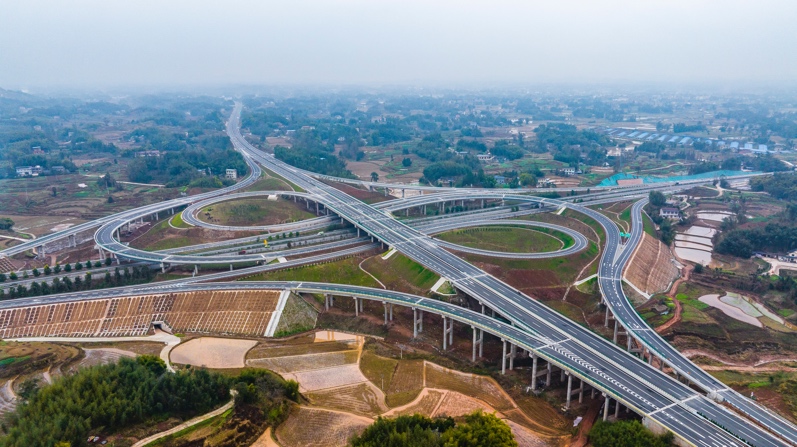 梁開高速齊河樞紐互通。重慶高速集團供圖