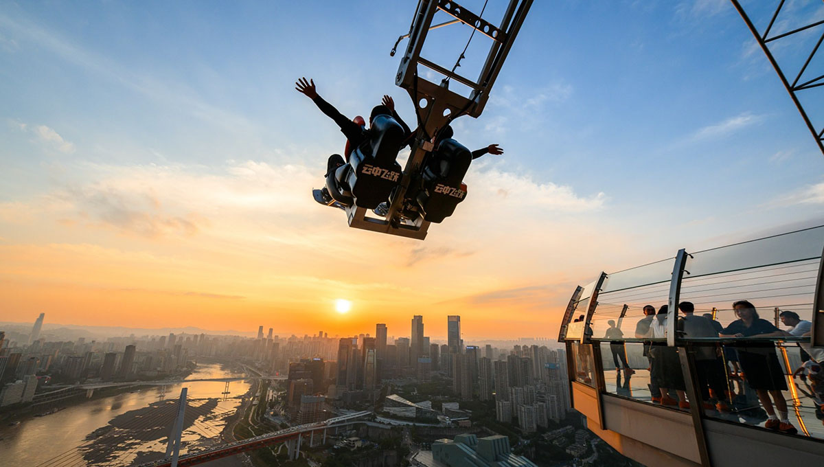 重慶來福士水晶連廊云中飛躍。 凱德集團供圖