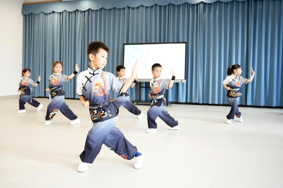 傳統(tǒng)武術(shù)課。科學(xué)城啟慧幼兒園供圖
