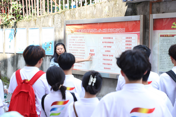 團(tuán)隊(duì)成員調(diào)研安瀾社區(qū)。重慶財(cái)經(jīng)學(xué)院供圖