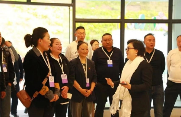 西藏自治區(qū)昌都市類烏齊縣教育局考察團(tuán)來園考察。合川區(qū)新華幼兒園供圖