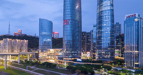 重慶（化龍橋）國(guó)際商務(wù)區(qū)實(shí)拍圖。重慶萬(wàn)科供圖