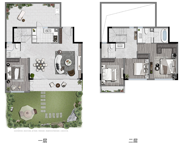 下疊產(chǎn)品戶型圖。越秀重慶供圖