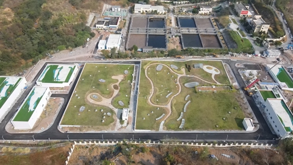 茶園新區(qū)城市污水處理廠三期擴(kuò)建項(xiàng)目。中鐵建工集團(tuán)供圖