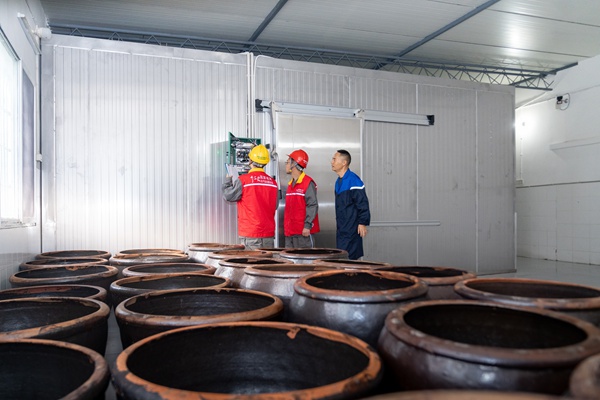 電力員工檢查凍庫用電情況。國網(wǎng)重慶永川供電公司供圖