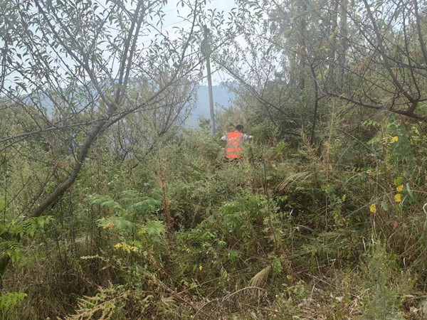 《巡查檢查監(jiān)測儀器（組圖）》。9月27日，巫山縣銅鼓鎮(zhèn)收到監(jiān)測儀器發(fā)出告警，駐守地質(zhì)工程師王忠凌前往儀器所在地查看告警原因。夏鑫偉攝