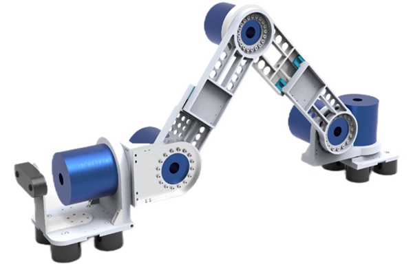 面向鋼結(jié)構(gòu)檢測的驅(qū)縱復(fù)合型尺蠖爬壁機(jī)器人。受訪者供圖