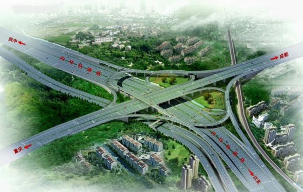 西環(huán)立交改造工程。重慶設(shè)計集團(tuán)有限公司市政設(shè)計研究院供圖