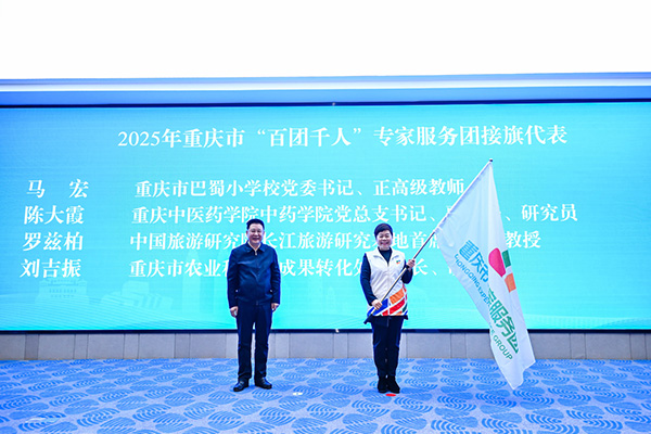 專家服務(wù)團(tuán)接旗。重慶市人力社保局供圖