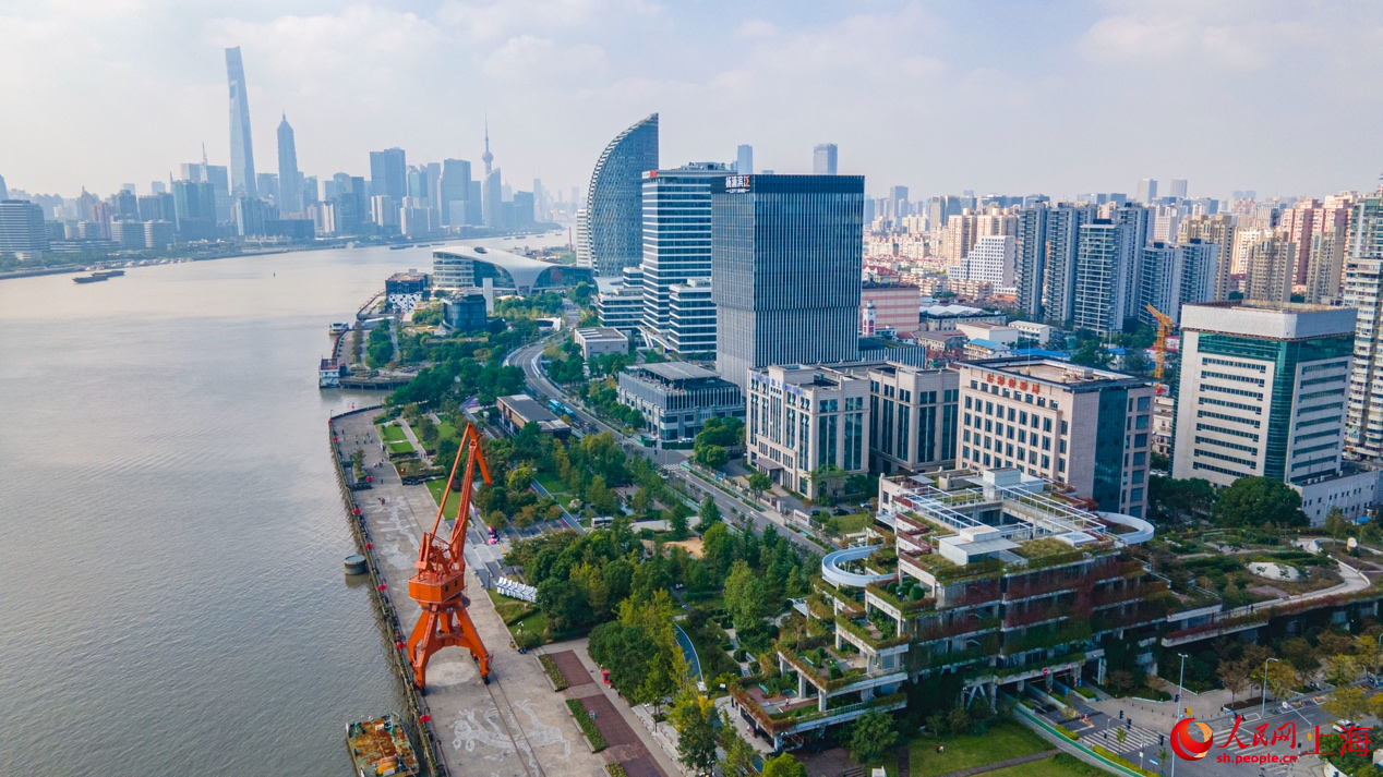 遠(yuǎn)眺楊浦濱江。 人民網(wǎng)記者 王初攝