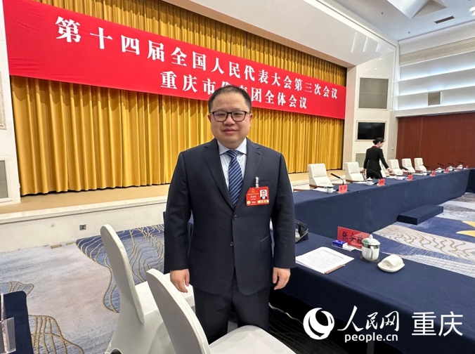 全國人大代表，重慶智飛生物制品股份有限公司副董事長、總裁蔣凌峰。人民網(wǎng)記者 劉政寧攝