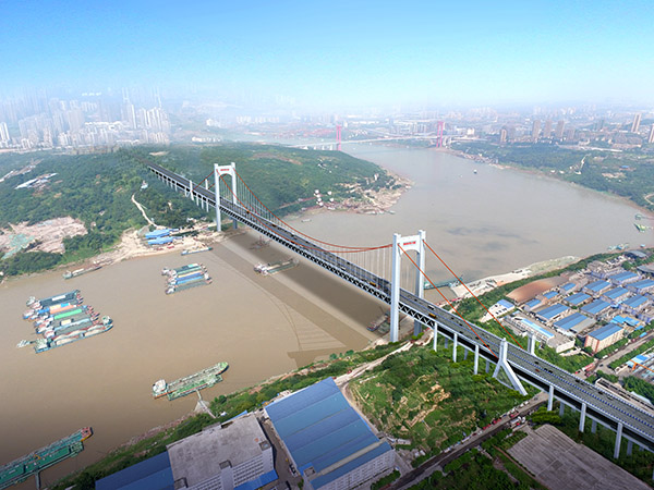 黃桷沱長(zhǎng)江大橋效果圖。重慶市住房城鄉(xiāng)建委供圖
