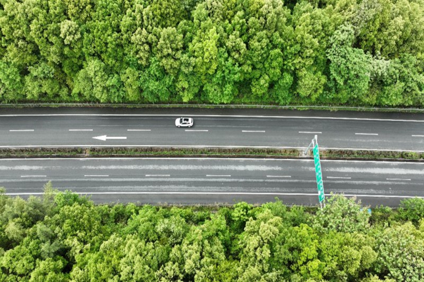 汽車在公路上疾馳。胡程攝