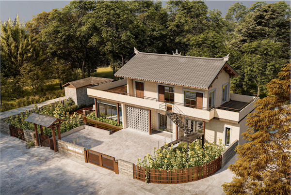 璧山區(qū)七塘鎮(zhèn)喜觀村巴渝民居效果圖。重慶市住房城鄉(xiāng)建委供圖