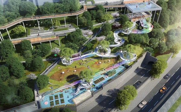 曾家?guī)r文化體育公園適兒化改造效果圖。重慶市設計院供圖