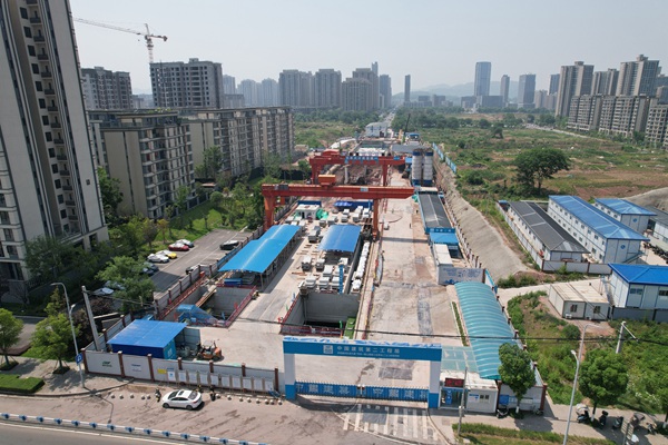 西井大道站施工現(xiàn)場(chǎng)。受訪者供圖