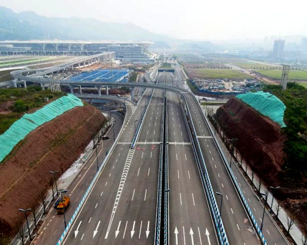 重慶東站骨架道路一期工程。重慶設(shè)計(jì)集團(tuán)有限公司市政設(shè)計(jì)研究院供圖