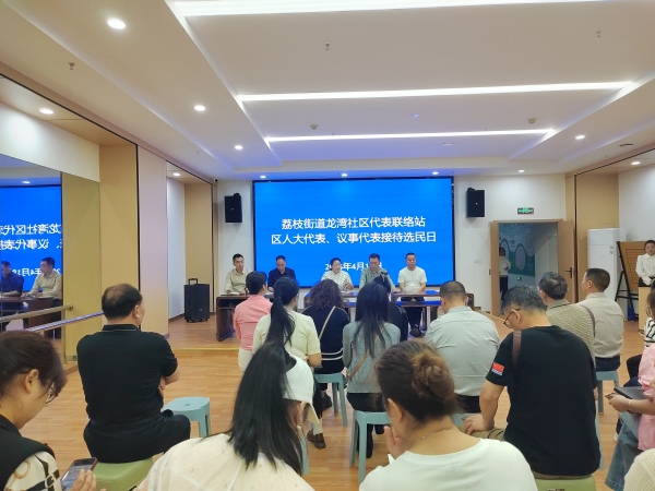 荔枝街道人大工委在龍灣社區(qū)“全過程人民民主巴渝實(shí)踐站”開展接待日活動(dòng)。艾天揚(yáng)攝