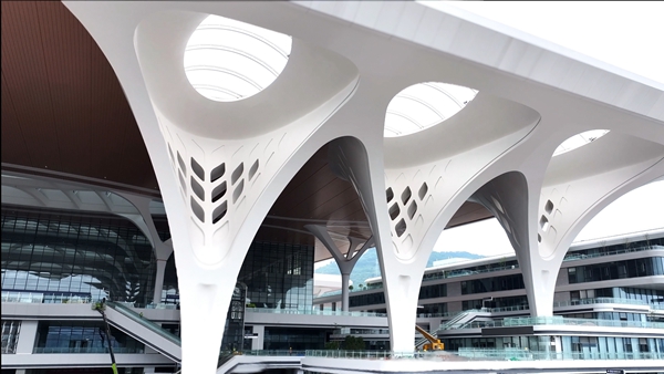 多曲面樹形柱。中鐵建工集團供圖